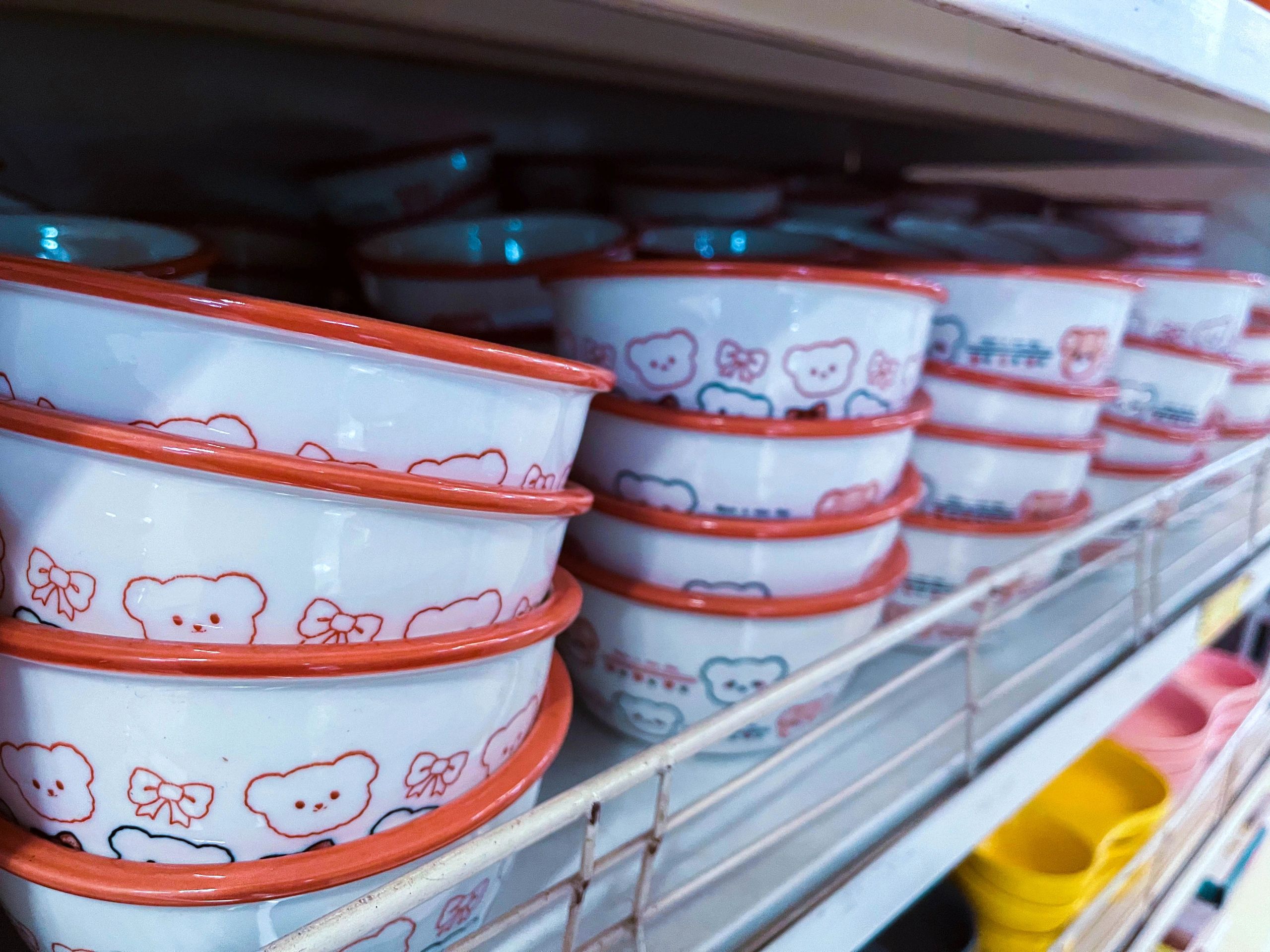 Unique ceramic bowls displayed together